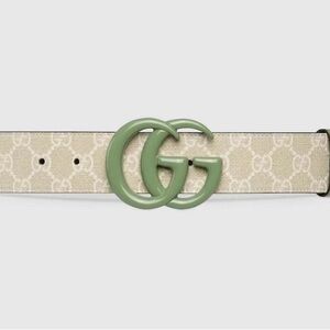 GUCCI Women’s GG Marmont Logo Buckle Belt Green 80cm